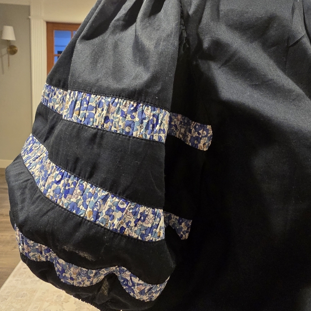 Blue Ruffled Boxy Blouse - Picture 3 of 6